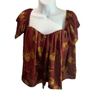 NWT Honey Belle Crop Flow Top Off Shoulder Size Large